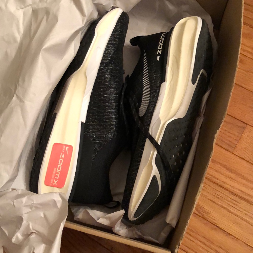 Nike ZoomX Invincible Run Flyknit 3 Black White Running Shoes Size 13 READ